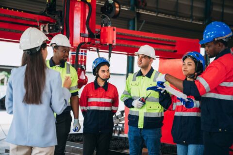 Workers attending certified asbestos training in South Africa, guided by a safety instructor to ensure compliance and workplace protection