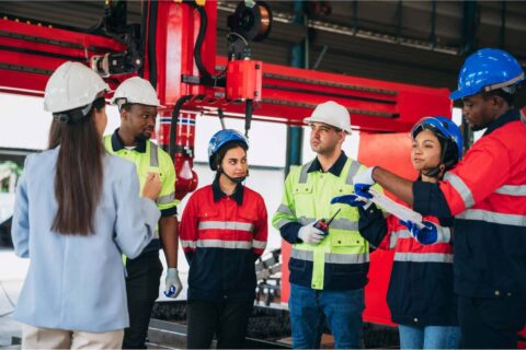 Workers attending certified asbestos training in South Africa, guided by a safety instructor to ensure compliance and workplace protection