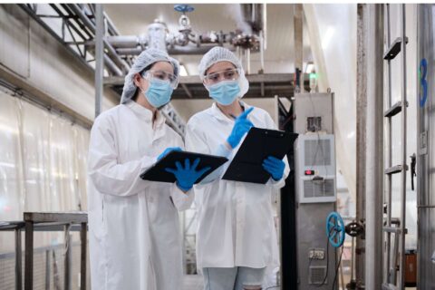 Occupational hygiene surveys conducted by workplace professionals assessing industrial processes and environmental conditions